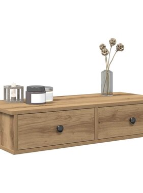 VidaXL Wandschap met lades 80x31x17 cm bewerkt hout artisanaal eiken