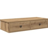 VidaXL Wandschap met lades 80x31x17 cm bewerkt hout artisanaal eiken