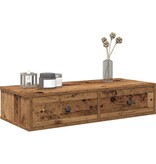 VidaXL Wandschap met lades 80x31x17 cm bewerkt hout oud houtkleurig