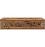 VidaXL Wandschap met lades 80x31x17 cm bewerkt hout oud houtkleurig