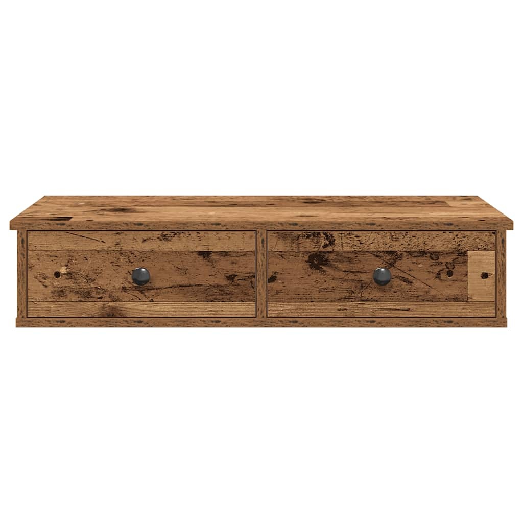 VidaXL Wandschap met lades 80x31x17 cm bewerkt hout oud houtkleurig