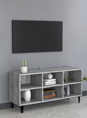 VidaXL Tv-meubel met metalen poten 103,5x30x50 cm grijs sonoma eiken