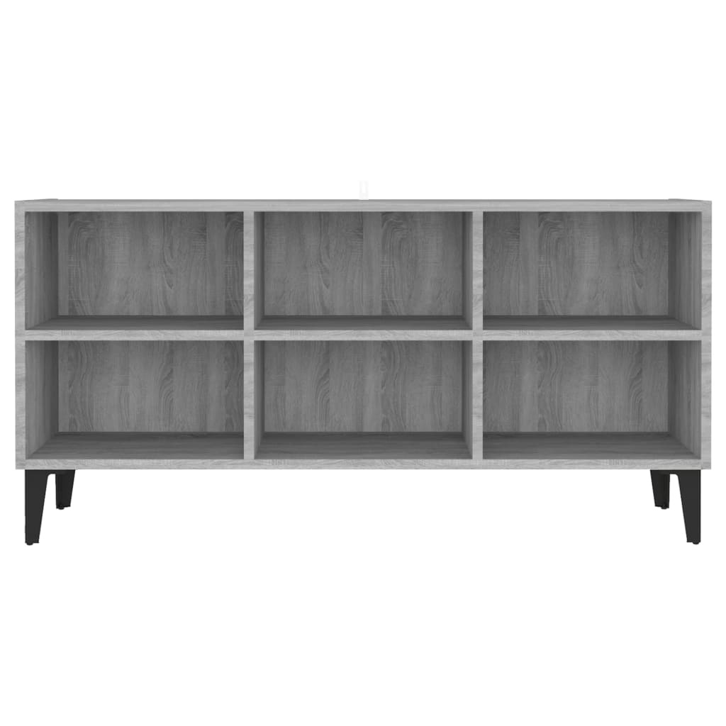 VidaXL Tv-meubel met metalen poten 103,5x30x50 cm grijs sonoma eiken