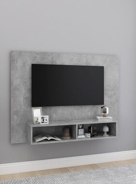 VidaXL Tv-wandmeubel 120x23,5x90 cm bewerkt hout betongrijs