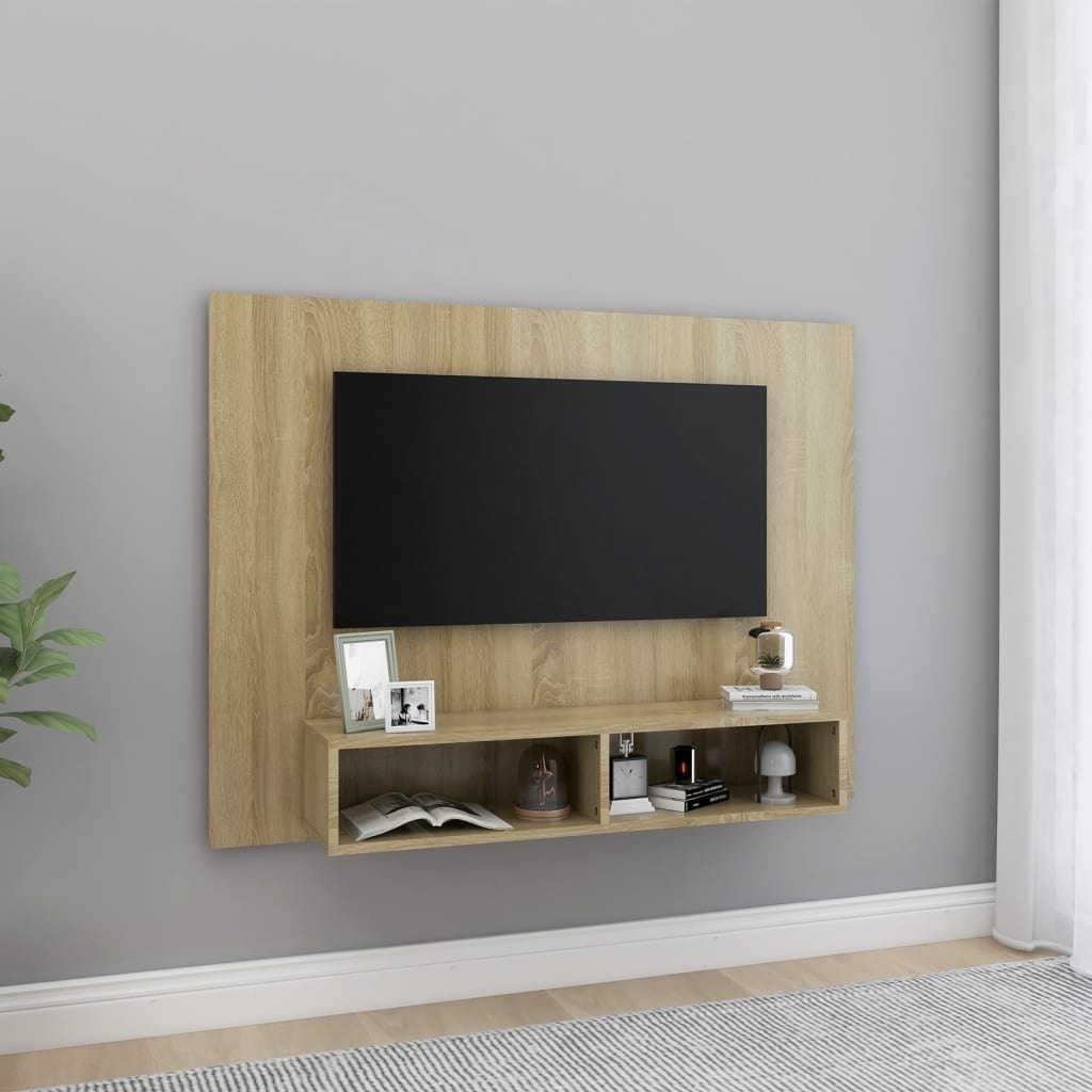 VidaXL Tv-wandmeubel 120x23,5x90 cm bewerkt hout sonoma eikenkleurig