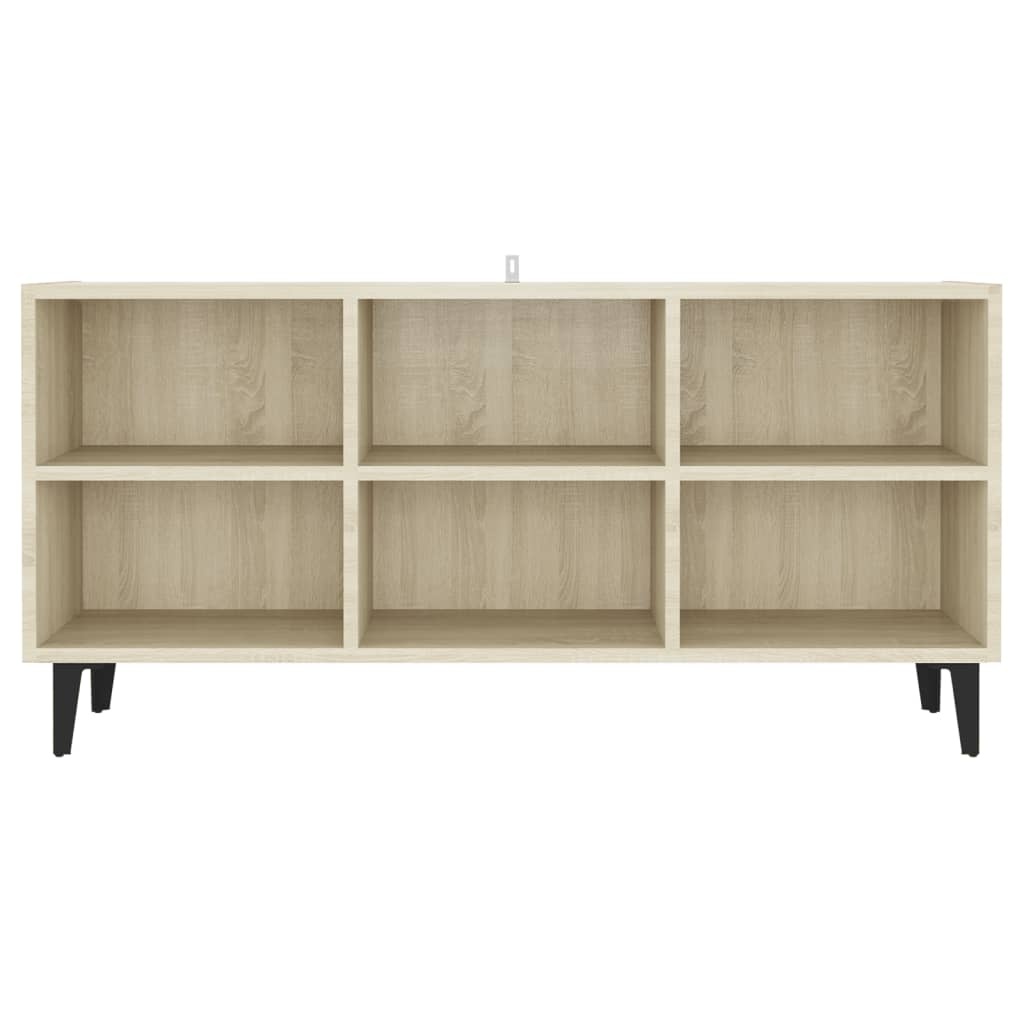 VidaXL Tv-meubel met metalen poten 103,5x30x50 cm sonoma eikenkleurig