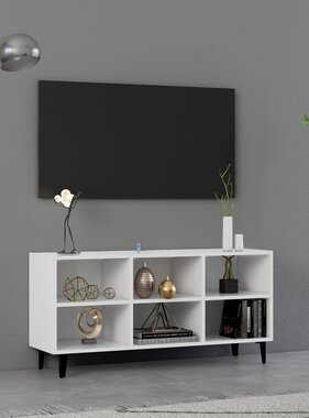 VidaXL Tv-meubel met metalen poten 103,5x30x50 cm wit
