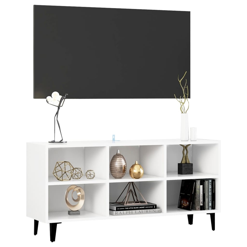 VidaXL Tv-meubel met metalen poten 103,5x30x50 cm wit
