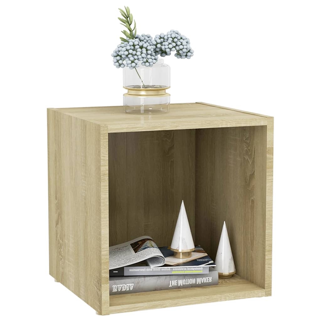 VidaXL Tv-meubel 37x35x37 cm bewerkt hout sonoma eikenkleurig