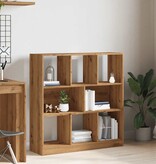 VidaXL Boekenkast 97,5x29,5x100 cm bewerkt hout artisanaal eikenkleur