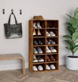 VidaXL Schoenenrek 54x34x100,5 cm bewerkt hout gerookt eikenkleurig