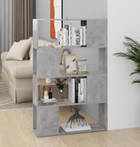 VidaXL Boekenkast/kamerscherm 80x24x124,5 cm bewerkt hout betongrijs