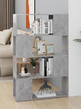VidaXL Boekenkast/kamerscherm 80x24x124,5 cm bewerkt hout betongrijs