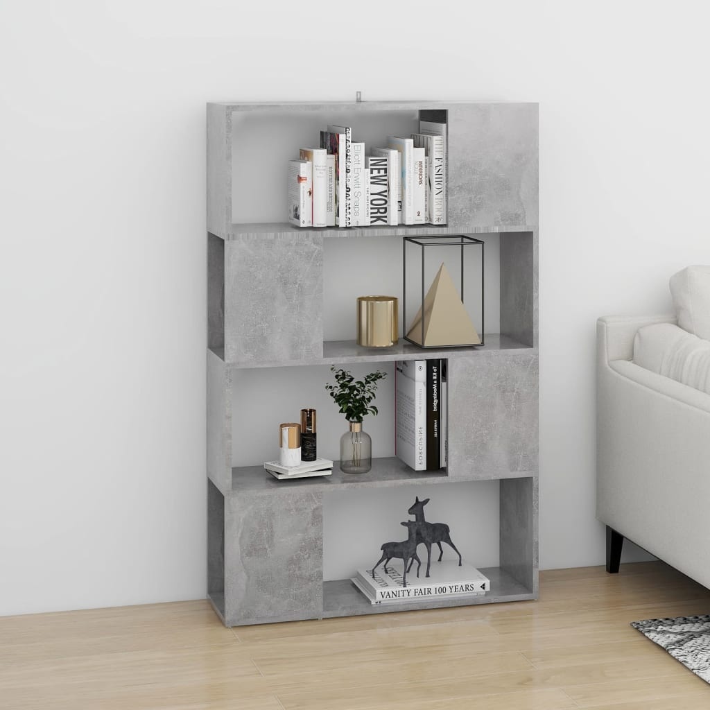 VidaXL Boekenkast/kamerscherm 80x24x124,5 cm bewerkt hout betongrijs