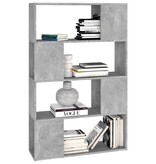 VidaXL Boekenkast/kamerscherm 80x24x124,5 cm bewerkt hout betongrijs