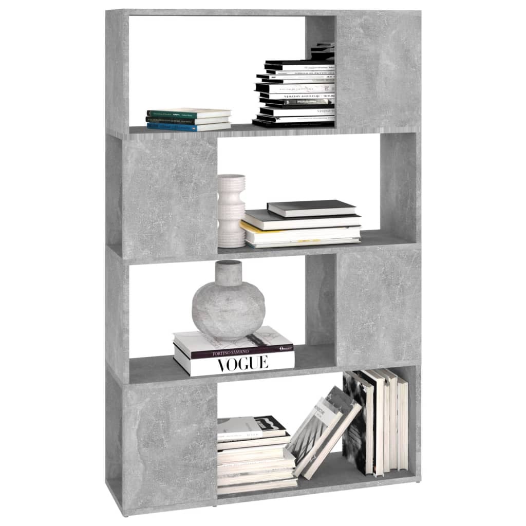VidaXL Boekenkast/kamerscherm 80x24x124,5 cm bewerkt hout betongrijs