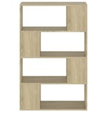VidaXL Boekenkast/kamerscherm 80x24x124,5 cm bewerkt hout sonoma eiken