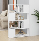 VidaXL Boekenkast/kamerscherm 80x24x124,5 cm bewerkt hout wit