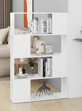 VidaXL Boekenkast/kamerscherm 80x24x124,5 cm bewerkt hout wit