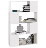 VidaXL Boekenkast/kamerscherm 80x24x124,5 cm bewerkt hout wit