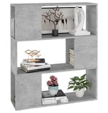 VidaXL Boekenkast/kamerscherm 80x24x94 cm bewerkt hout betongrijs