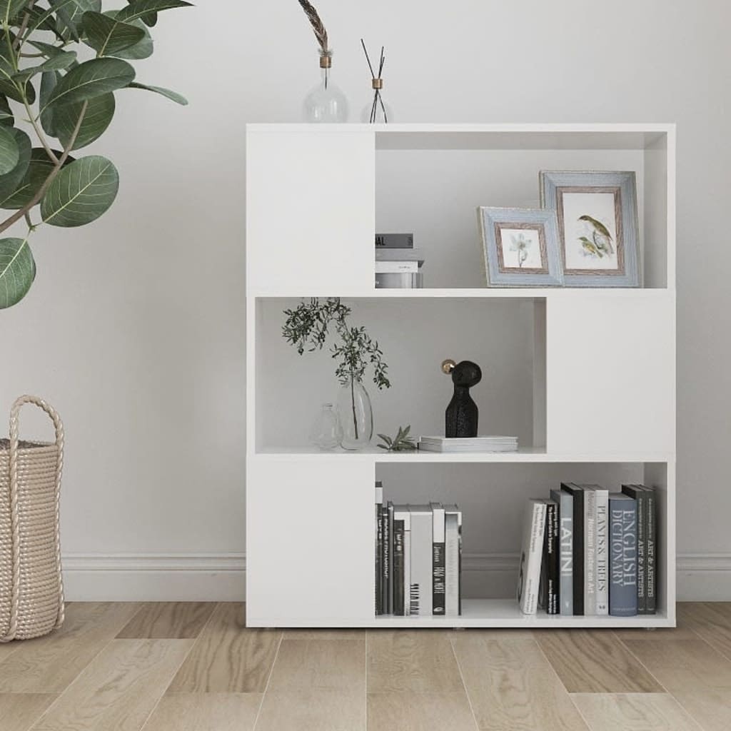 VidaXL Boekenkast/kamerscherm 80x24x94 cm bewerkt hout wit