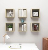 VidaXL Wandschappen kubus 6 st 30x15x30 cm sonoma eikenkleurig