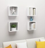 VidaXL Wandschappen kubus 4 st 30x15x30 cm wit