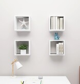 VidaXL Wandschappen kubus 4 st 30x15x30 cm wit