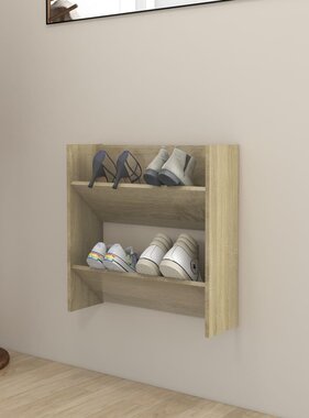 VidaXL Wandschoenenkast 60x18x60 cm spaanplaat sonoma eikenkleurig