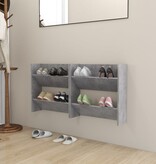 VidaXL Wandschoenenkasten 2 st 60x18x60 cm spaanplaat betongrijs