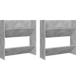 VidaXL Wandschoenenkasten 2 st 60x18x60 cm spaanplaat betongrijs