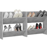 VidaXL Wandschoenenkasten 2 st 60x18x60 cm spaanplaat betongrijs