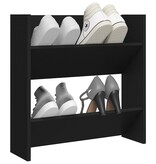 VidaXL Wandschoenenkast 60x18x60 cm bewerkt hout zwart