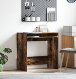 VidaXL Computerbureau Gerookt eiken Spaanplaat Compact  Eenvoudig