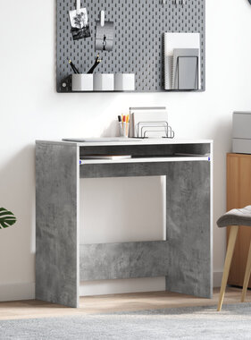 VidaXL Computer Bureau Betonnen grijs Spaanplaat Beton Bureau
