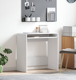 VidaXL Computerbureau Wit Geïndustrialiseerd hout Compact Organizers
