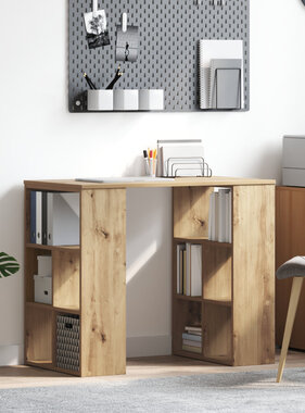 VidaXL Hoekbureau Artisan eiken Bewerkt hout Middelgroot Strak