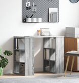 VidaXL Hoekbureau Grijs Sonoma Spaanplaat Middel Hoekbureau