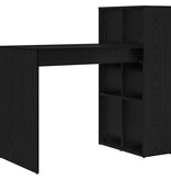 VidaXL Schrijfbureau Zwart Eiken Spaanplaat Klein Opslag