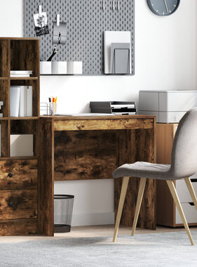 VidaXL Bureau Gerookt Eiken 80x50x76 cm Bewerkt Hout