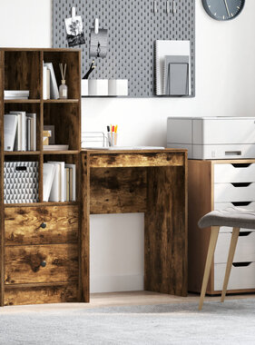 VidaXL Schrijfbureau Gerookt eiken Engineered hout 60 x 40 x 76 cm