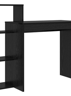 VidaXL Computer Bureau Zwart eiken Gefabriceerd hout, zwart eiken fineer