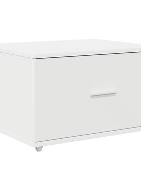 VidaXL Lade kast met wielen Wit 55x45x33.5 cm Gelaagd hout