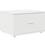 VidaXL Lade kast met wielen Wit 55x45x33.5 cm Gelaagd hout