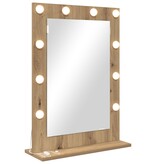 VidaXL Make-up Spiegel Ambachtelijk eiken Hout 70 x 50 x 18 cm