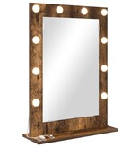 VidaXL Kaptafel Spiegel Gerookt eiken Hout, Glas 70 x 50 x 18 cm Spiegel