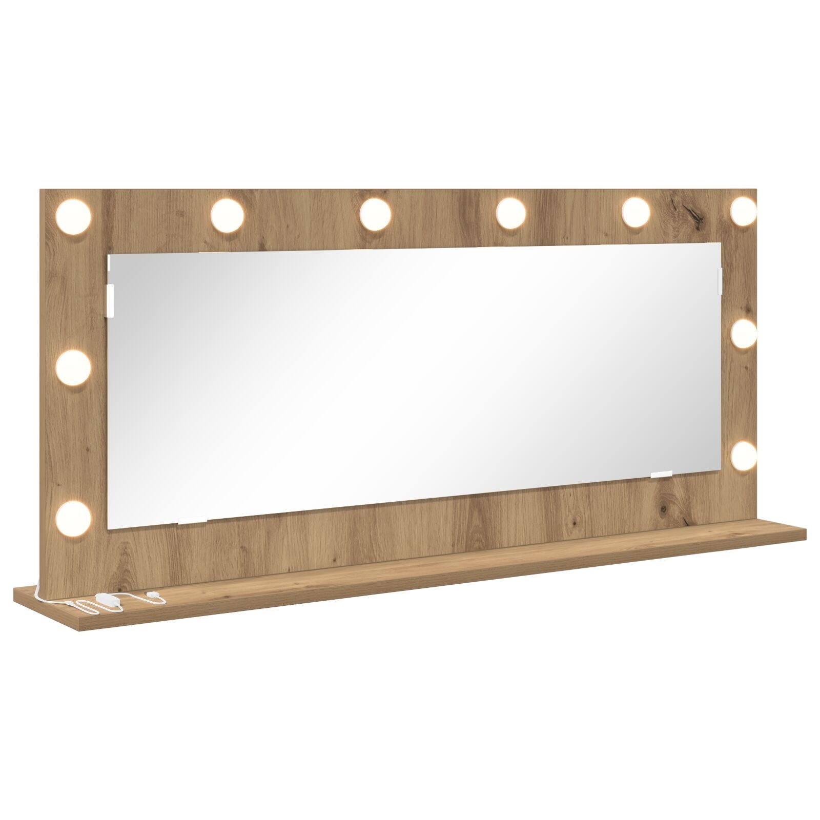 VidaXL Vanity Spiegel met LED Verlichting Artisan Eiken 100x45x18 cm