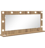 VidaXL Vanity Spiegel met LED Verlichting Artisan Eiken 100x45x18 cm