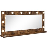 VidaXL Vanity Spiegel met LED Verlichting Gerookt Eiken 100x45x18 cm